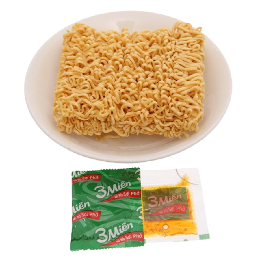 Mì tôm 3 Miền bò sợi phở 65g 1